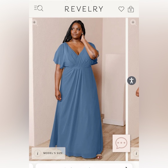 Revelry Dresses & Skirts - Revelry Dusty blue Gwen Chiffon Bridesmaid dress